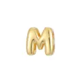 Detailed view of a polished gold bubble letter M charm for custom DIY jewelry making - Letter M