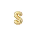 Detail view of glossy golden bubble letter S DIY jewelry pendant charm accessory - Letter S