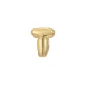 Close-up macro view of a polished 18k gold plated bubble letter T pendant for DIY jewelry - Letter T