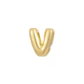 Polished gold bubble letter V charm pendant for DIY necklace and jewelry making - Letter V