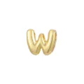 Close-up macro view of a high-shine gold balloon style letter W charm for DIY jewelry - Letter W