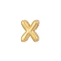 High-quality close-up macro view of a glossy gold bubble letter X pendant for DIY jewelry - Letter X