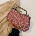 Elegant pink sequined evening clutch bag with a detachable chain strap and silver metallic frame - Pink