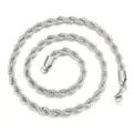 Silberne Edelstahl-Kordelkette für Herren, modischer Hip-Hop-Schmuck für den Alltag - 2mm Breite / 22 Zoll (55cm) / Silber