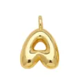 Shiny 18k gold plated bubble letter A pendant for personalized hip-hop jewelry necklaces - Gold A