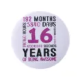 Badge bouton en fer blanc thème anniversaire 16 ans de génie mathématique original - Style Calcul de 16 Ans (MXZ128)