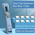 Fog blue clam clip dispenser set with 8 reusable metal clips for paper binding - Mist Blue With 8 Clips