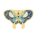 Pin artístico de esmalte de mariposa celestial con patrones de estrellas azules - Estilo Mariposa Cielo Estrellado (XZ3818)