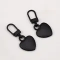 Deux tirettes de fermeture éclair amovibles cœur noir mat pour réparer les vestes - 5 Pièces / Noir