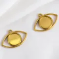 Gold-plated 304 stainless steel evil eye charms for DIY jewelry bracelet necklace components - Eye / Gold