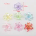 Cuentas de flores de iris de plástico iridiscente AB con agujero de 2 mm para joyería DIY - 20 Piezas/Paquete / Multicolor