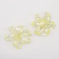 Cuentas de flores de iris AB iridiscentes para joyas y accesorios de bricolaje. - 20 Piezas/Paquete / Amarillo