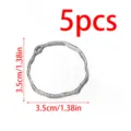 Ciondolo tondo cavo strutturato in argento per creazione gioielli fai-da-te, diametro 3,5 cm - 5 Pezzi / 35mm Color Acciaio