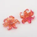 Cuentas de flores de iris translúcidas color AB para horquillas de bricolaje - 20 Piezas/Paquete / Rojo