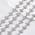 Vintage stainless steel bee charm chain for DIY jewelry making in a polished silver finish - Bee / 11x11.5mm (1 Meter/Pack) / Steel
