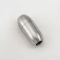 Chiusura magnetica ovale in acciaio inox per bracciale in pelle fai-da-te - Piccolo (7x15.6mm) / Colore acciaio
