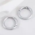 Silver-colored 25mm alloy spring ring round carabiners for DIY keychain jewelry making - 25mm (10 Pieces/Pack) / Silver