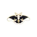 Pin's émaillé papillon céleste noir et blanc avec bordures dorées pour vêtements - Style Mite Lune Noir Blanc (XZ3417)