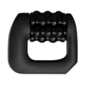 Handheld muscle massager roller tool with U-shaped ergonomic handle for deep tissue relaxation. - Black