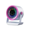 Rechargeable desktop desk fan, silent mini turbo circulation fan with digital display. - Grayish White