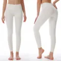 Pantaloni da yoga a vita alta senza cuciture da donna, leggings sportivi modellanti fitness. - Avorio