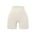 Shorts de yoga côtelés sans couture à taille haute pour le fitness, la course et le sport. - S / Ivoire