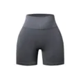 Shorts fitness a vita alta a costine senza cuciture grigio scuro per yoga e allenamento. - Taglia S / Viola grigiastro