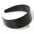Cerchietto largo in plastica nera semplice per basi di accessori per capelli fai-da-te - 5 Pezzi / 48mm / Nero
