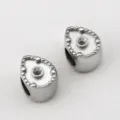 Teardrop-shaped 304 stainless steel spacer beads for DIY jewelry making accessories - Style A / 10 Pieces Pack / Steel
