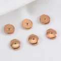 Premium rose gold UFO style earring backs with silicone core for secure and comfortable fit - 8x10mm / Rose Gold