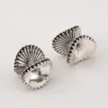 Coppette per perline e distanziatori in lega argento antico con bordi ondulati per fai-da-te - 10 Pezzi/Confezione / Argento Antico