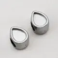Silver tone 304 stainless steel water drop spacer beads for professional DIY jewelry making - Style B / 10 Pieces Pack / Steel