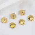 Golden large UFO-style earring backs with secure silicone core for jewelry making - 8x10mm / Gold