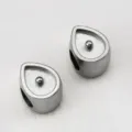 Pair of 304 stainless steel teardrop spacer beads for DIY jewelry making accessories - Style C / 10 Pieces Pack / Steel