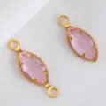 Colgante de cristal marquise rosa con marco de acero dorado para bisutería DIY - Oro Rosa Claro