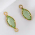 Colgante marquise de cristal verde claro con montura dorada de acero inoxidable 304 para joyas - Dorado con Verde Claro