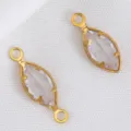 Colgantes conectores de acero inoxidable dorado y cristal marquesa para bisutería DIY - Oro & Transparente