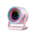 Compact desktop circulation fan with digital display, RGB light, pink and blue design. - Pink