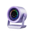 Portable desktop circulation fan with digital display and RGB light for home and office use. - Purple