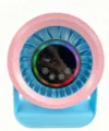 Rechargeable pink blue desk fan, quiet turbine desktop cooling fan with LED display screen. - Sky Blue