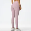 Leggings da Yoga senza Cuciture a Vita Alta Rosa Push Up Fitness Sportswear Pantaloni - Rosa Loto