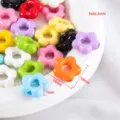 Cuentas de flores de acrílico coloridas para joyería DIY con medidas bien indicadas - Paquete de 10 / Multicolor