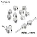 Ανοξείδωτες καρδιές χάντρες, ασημί 5x6mm μοτίφ για DIY βραχιόλια και κοσμήματα - 5 Τεμάχια/Συσκευασία (6x5mm) / Χρώμα Ατσαλιού