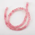 Strand of translucent pink strawberry quartz round beads for DIY jewelry making - 6mm (Approx. 60 Pcs/Strand) / Pink