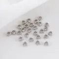 Polished silver color triangular copper spacer beads for DIY bracelet and jewelry making - 4mm Triangle Spacer Bead / 10 Pieces Pack / Silver