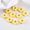 Set de cuentas de acrílico amarillas con forma de flor para bisutería DIY y artes - Paquete de 10 / Amarillo Leche