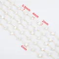 304 stainless steel chain with white star shell beads for DIY jewelry making crafts - 1 Meter Pack / Gold White Star