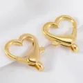 Fermoir mousqueton doré en forme de cœur en alliage pour accessoires bijoux DIY - Fermoir Homard Cœur (PP4386) / 21.8x26mm (10 Pcs/Paquet) / Imitation Or
