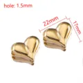 Metallic golden plastic heart-shaped spacer beads, 22x17mm size for DIY jewelry crafts - Large (AFJ1084) / 10 Pieces/Pack (22x17mm) / Gold