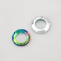 Sparkling faceted rainbow and clear glass ring beads for DIY handmade jewelry crafts - 14mm Style / 10 Pieces Pack / Yellow-Green